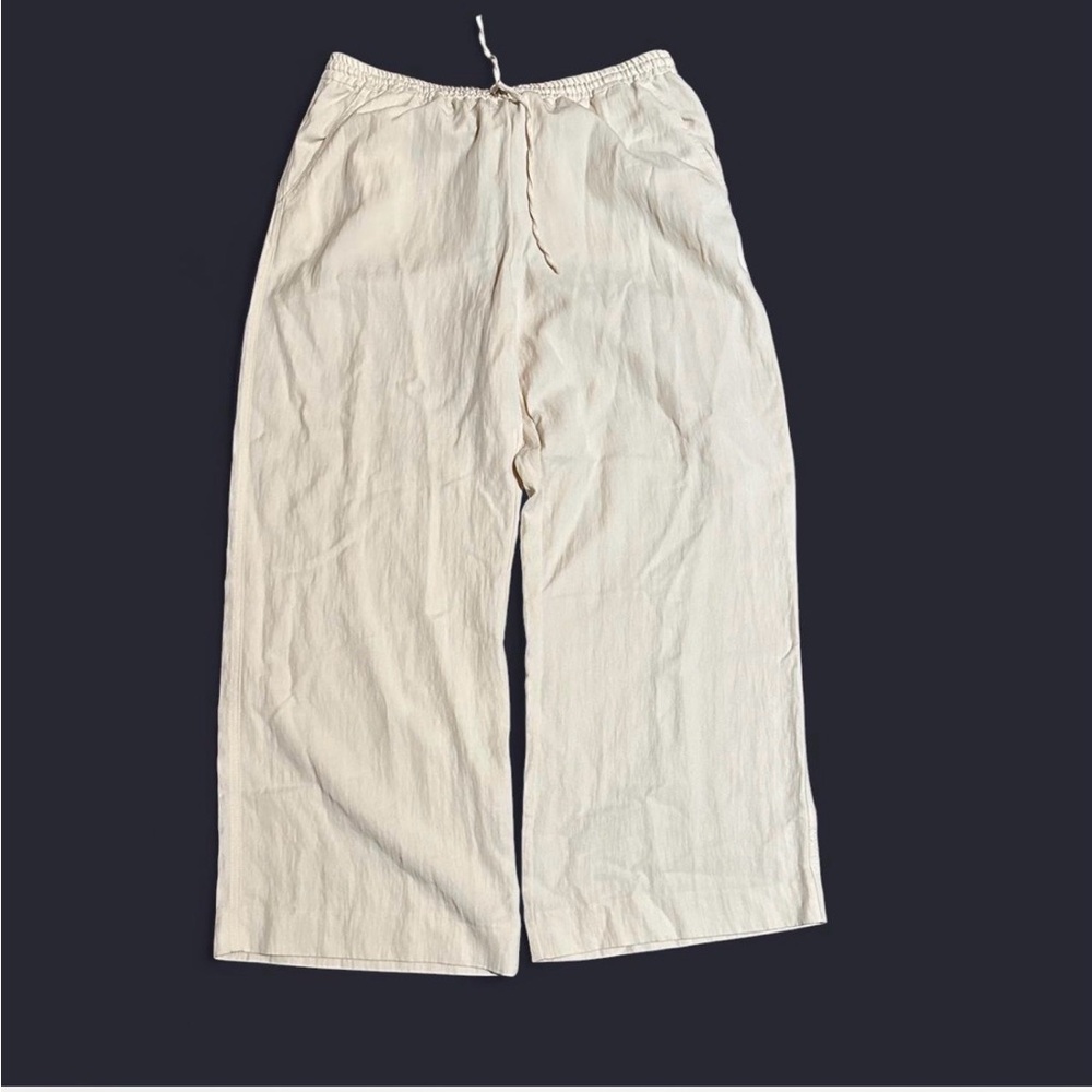 Zara Women's Cream Wide Leg Pants